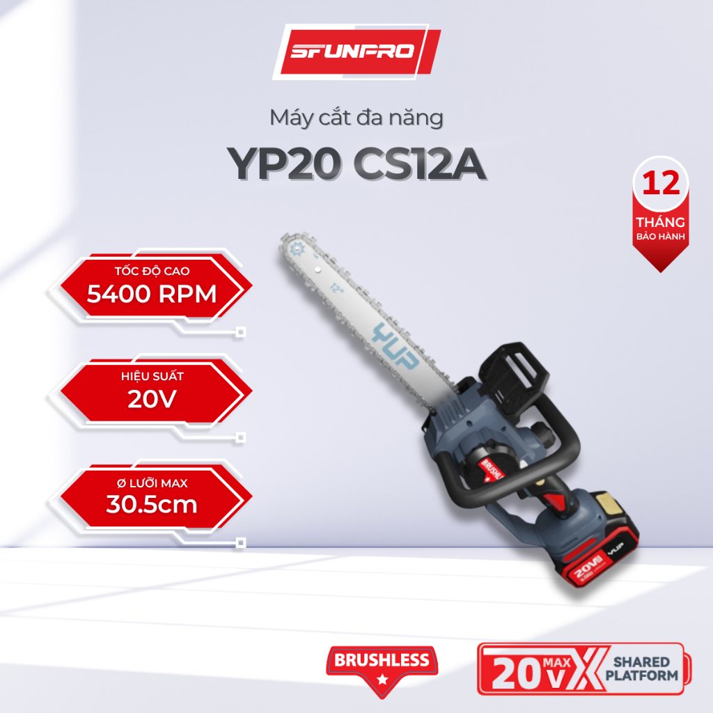 Máy Cắt Đa Năng YUP YP20 CS12A – Cắt Gỗ, Kim Loại, Nhựa, Nhỏ Gọn, Chính Hãng
